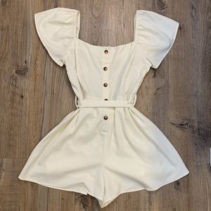 2bella Milkmaid Off-White Romper